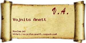 Vojnits Anett névjegykártya